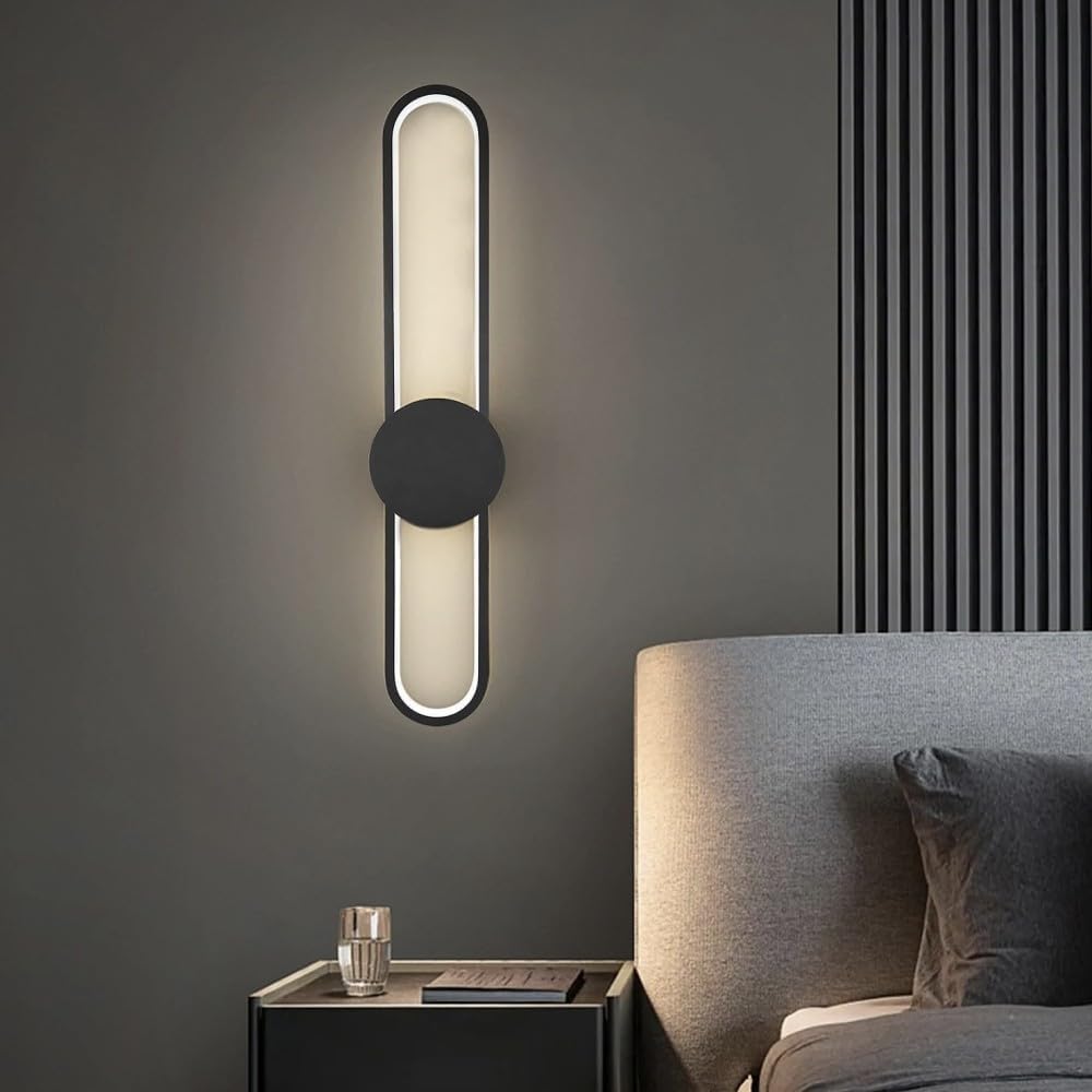 مصباح حائط LED بإطار أسود للديكور الداخلي 60 سم