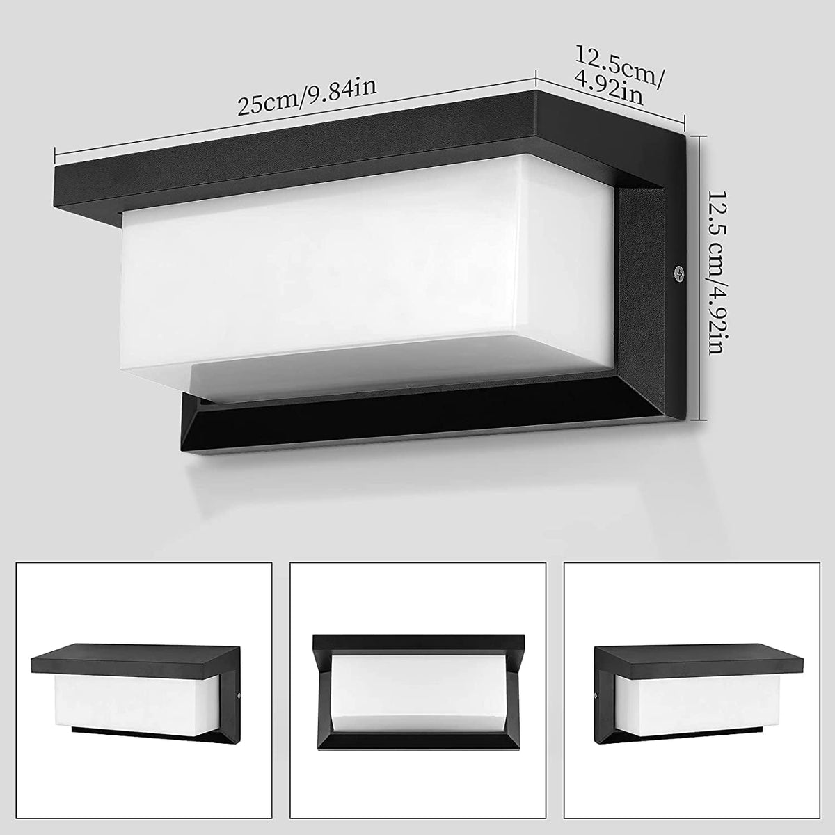 Outdoor LED Wall Light IP65 Waterproof, 25 x 12.5cm