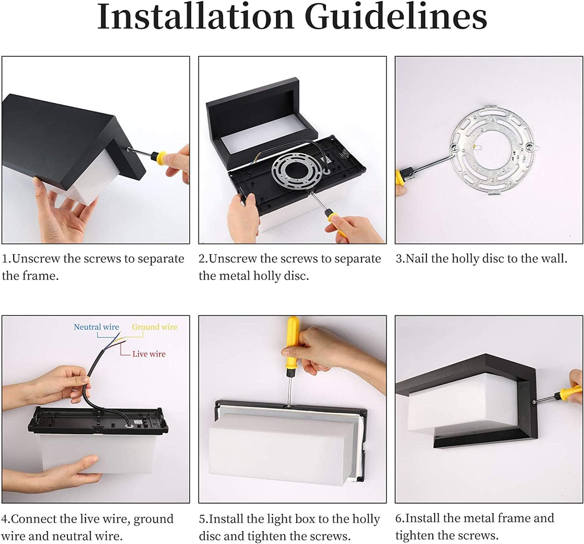 Outdoor LED Wall Light IP65 Waterproof, Size: 23.5 x 11.5cm, 2 two pieces & material: plastic-مصباح حائط LED خارجي مقاوم للماء (معيار IP65) ، الأبعاد: 23.5 × 11.5 سم، قطعتان، المادة: بلاستيك.
