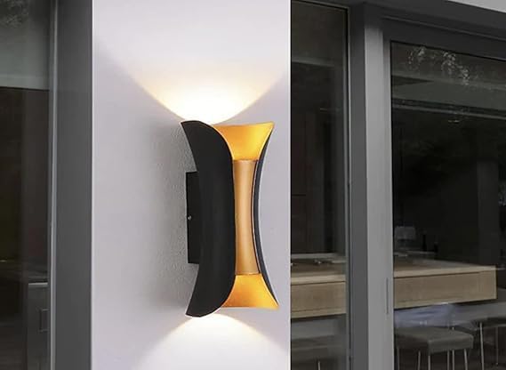 Modern Luxury Black and Gold Up and Down Exterior Waterproof Lamp