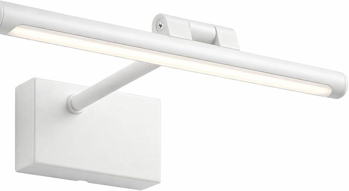 60 cm adjustable wall sconce, modern art display lighting, white body-مصباح جداري قابل للتعديل بطول 60 سم، إضاءة عصرية لعرض الأعمال الفنية، هيكل باللون الأبيض.