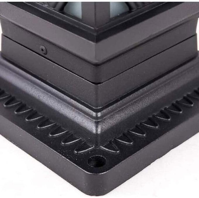 Outdoor Traditional Garden Post Light, LED Light, Black Grid Design, Suitable for Pathway and Patio, Material: Aluminum-ضوء عمود حديقة تقليدي خارجي، ضوء LED، تصميم شبكي أسود، مناسب للممرات والفناء، المادة: ألمنيوم
