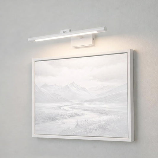 60 cm adjustable wall sconce, modern art display lighting, white body-مصباح جداري قابل للتعديل بطول 60 سم، إضاءة عصرية لعرض الأعمال الفنية، هيكل باللون الأبيض.