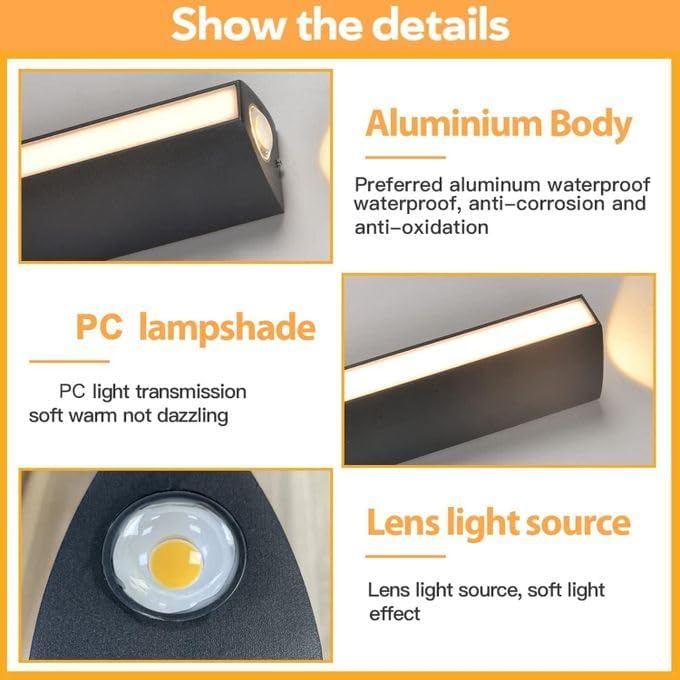 LED Wall Sconce, Up and Down Light, Plastic