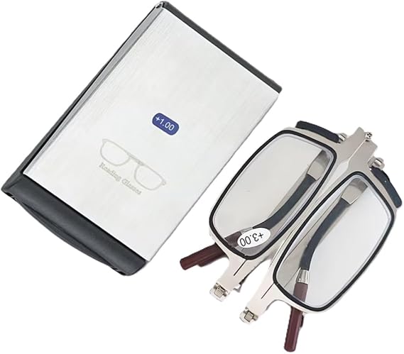 Portable Foldable Anti-Blue Light Reading Glasses for Men & Women-نظارات قراءة قابلة للطي ومضادة للضوء الأزرق للرجال والنساء