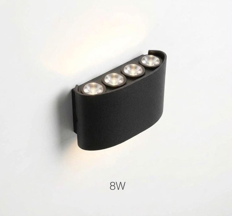 Modern Black Up & Down Wall Light – 8W