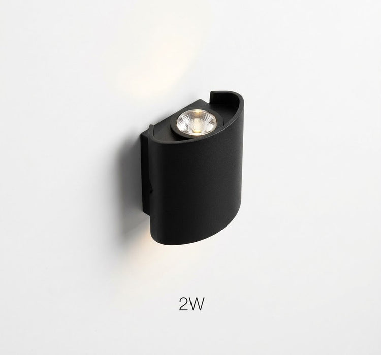 Black LED Wall Sconce 2W, Up and Down Light