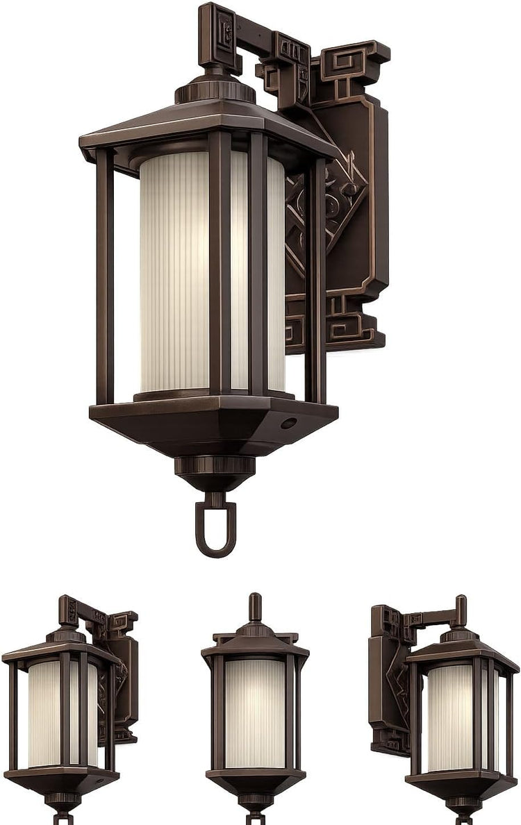Outdoor Wall Lantern, Bronze Finish