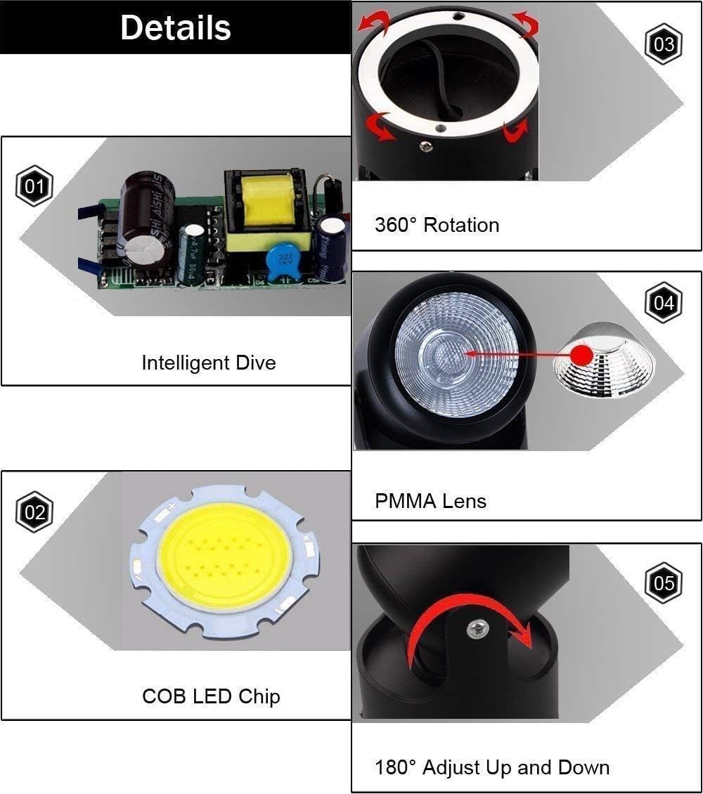 Modern Black Surface Mount Ceiling Spotlight