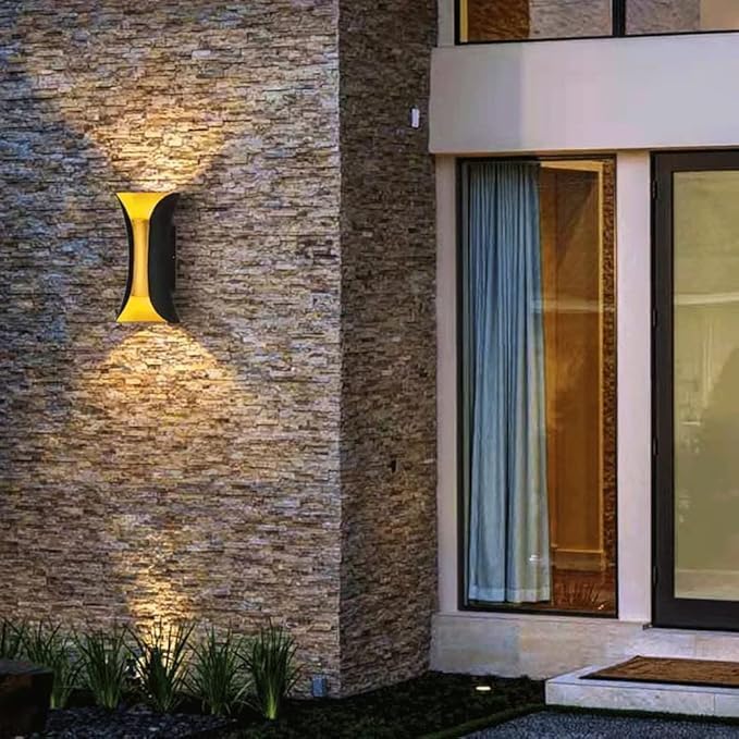 Modern Luxury Black and Gold Up and Down Exterior Waterproof Lamp
