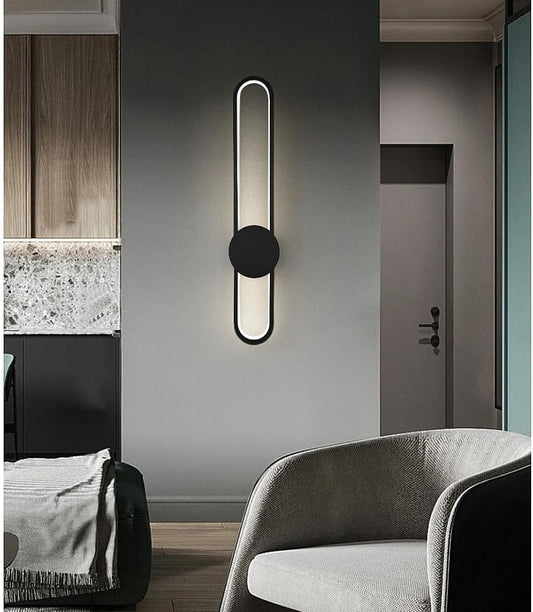 مصباح حائط LED بإطار أسود للديكور الداخلي 60 سم
