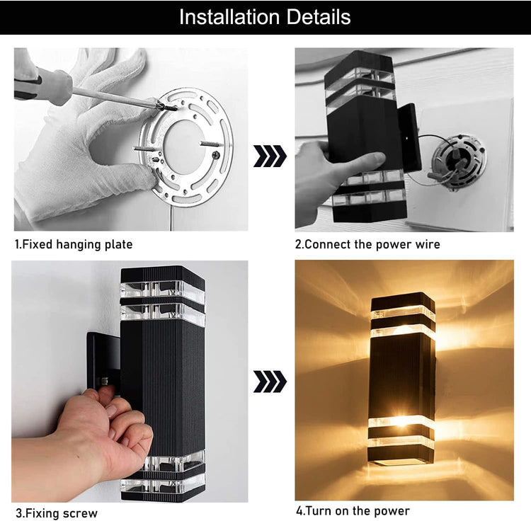 Modern Black LED Wall Light up & down