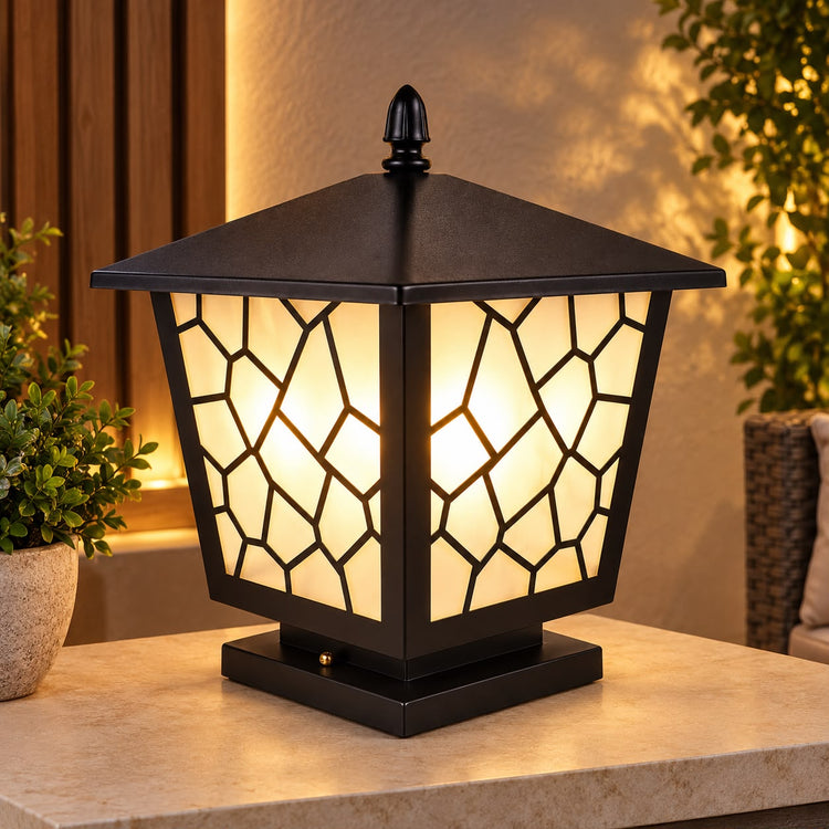 Modern Mosaic Web Outdoor Pillar Light