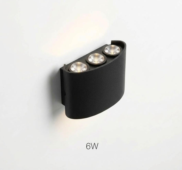 Modern Black Up & Down Wall Light – 6W