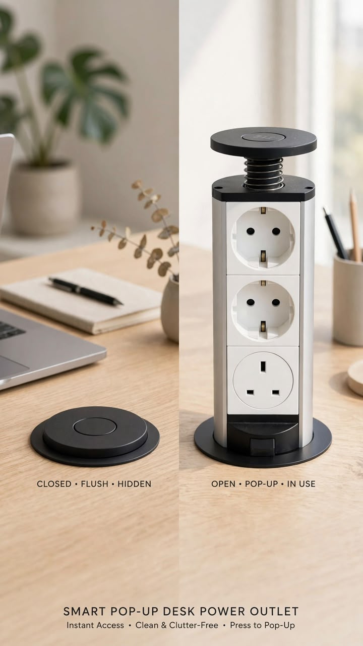Smart Pop-Up Desk Power Outlet Column