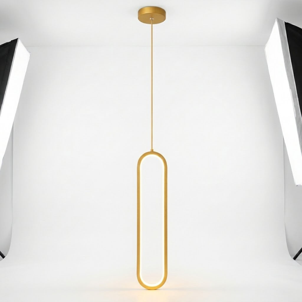 Modern Gold Oval Pendant Light