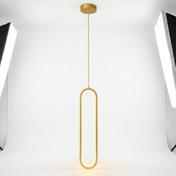 Modern Gold Oval Pendant Light