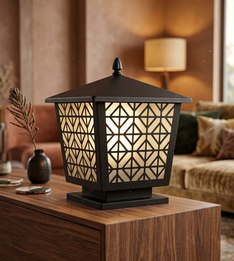 Decorative Outdoor Wall Lantern Housing – Black, 35 × 35 cm